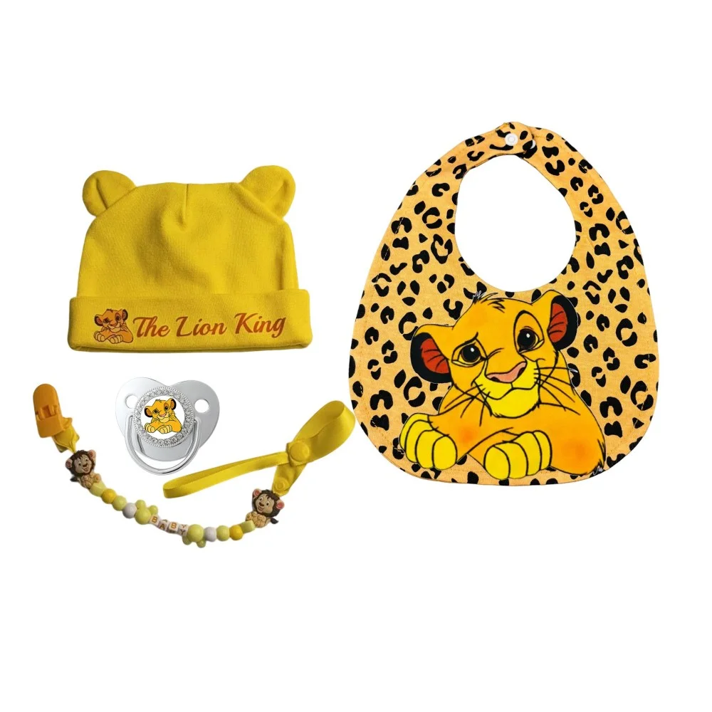 

Baby Cartoon Print Bib & Hat Feeding Set with Pacifier Clip 0-12 Months