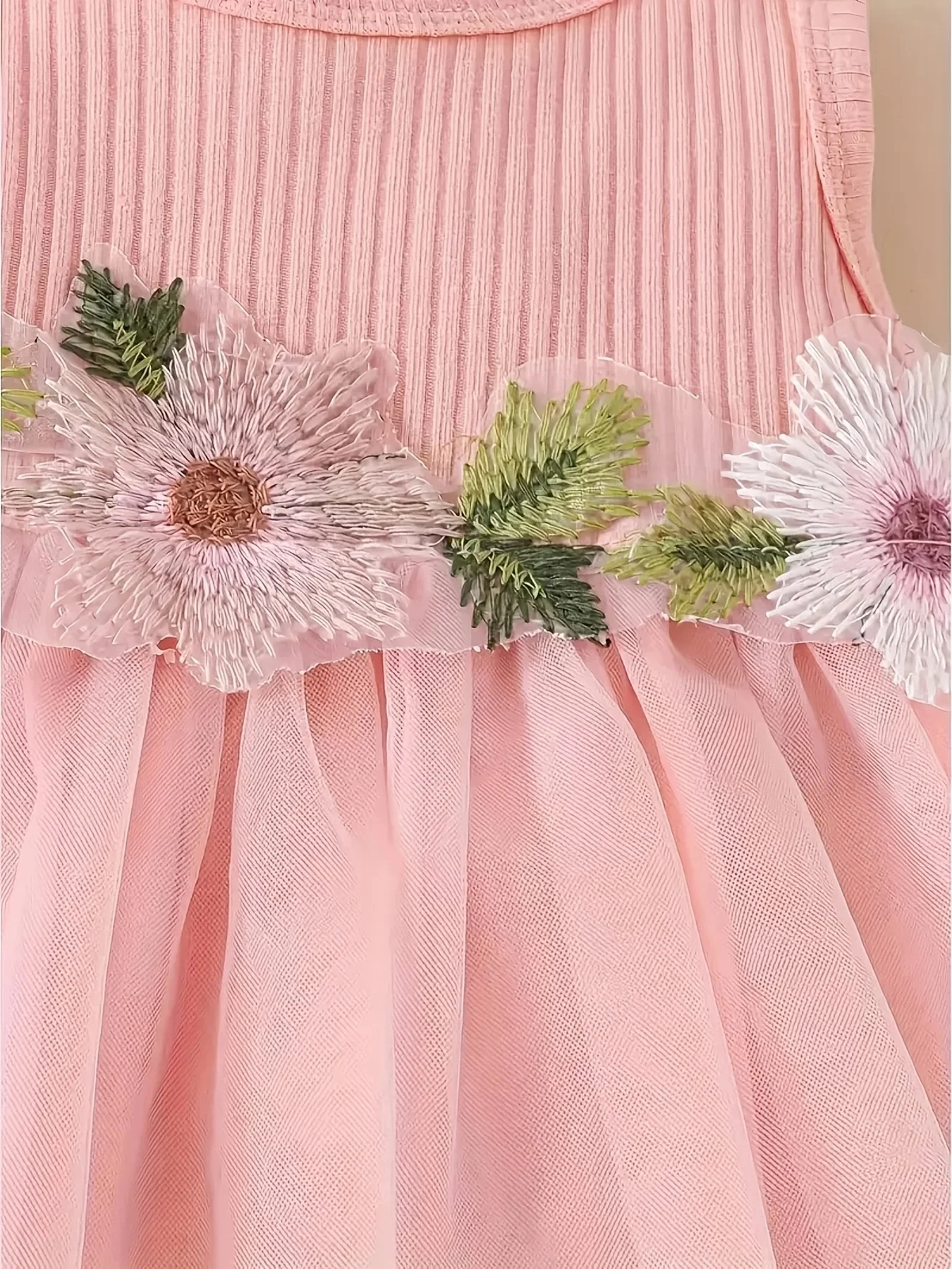 فستان شاش شبكي على شكل زهرة صيفية للأميرة الصغيرة، مجموعة شعر على شكل فيونكة، معطف صوفية صغير مكون من ثلاث قطع