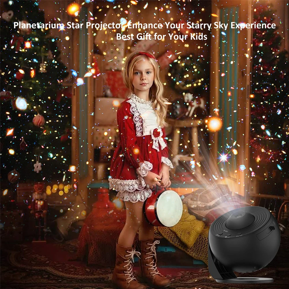 Star Planetarium Projector Night Light with Timer 4K 13 HD Film Discs 360° Rotation Space Galaxy Projector Lamp for Kids Bedroom