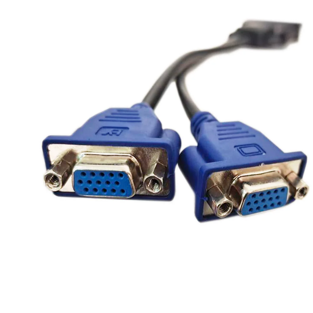 DMS-59 59 Pin to 2VGA Male to Female Y Splitter Video Cable Adapter for Computer Video Card 59Pin DVI to Dual VGA 25cm