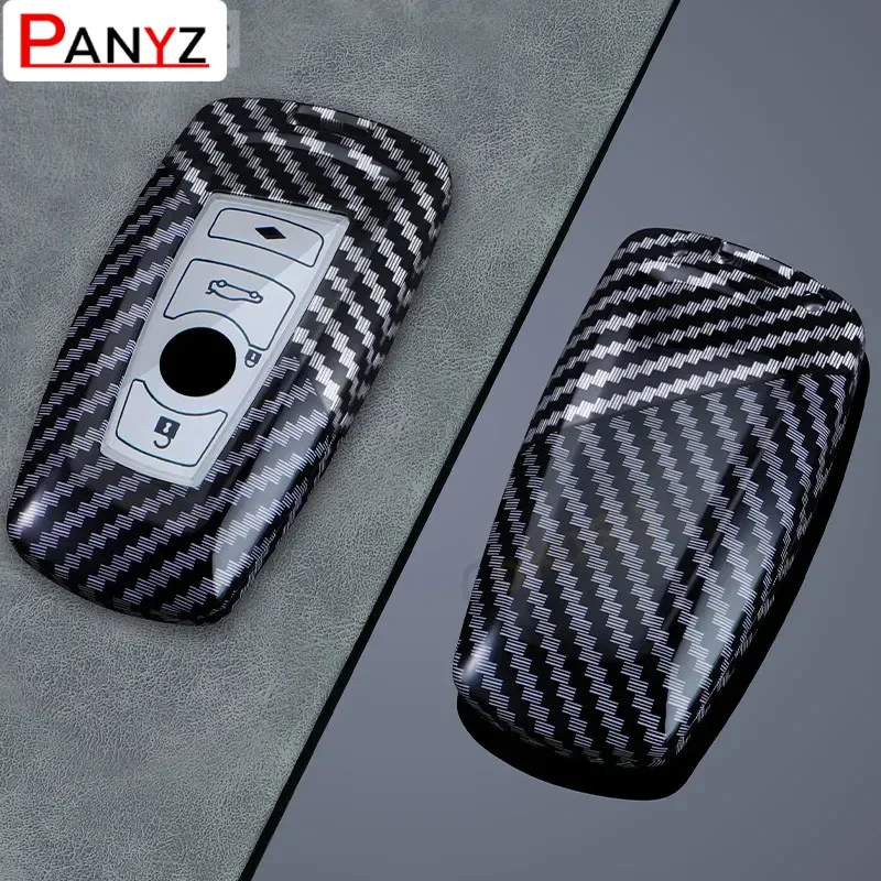 

For BMW 1 3 5 7 Series X1 X3 X4 X5 F10 F15 F16 F20 F30 F18 F25 M3 M4 E34 Carbon Fiber Car Key Case Cover Shell Keychain Holder