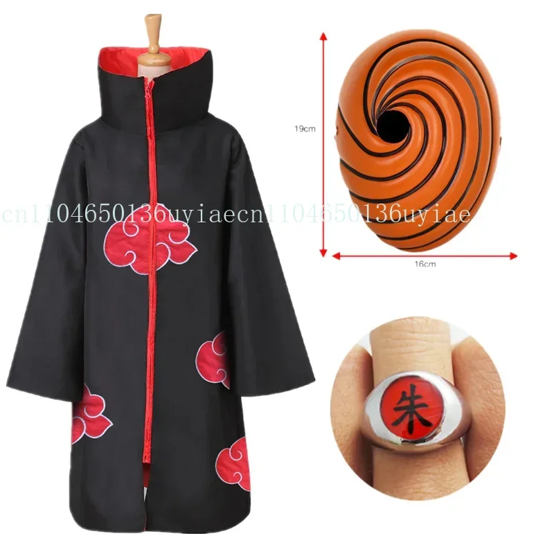 

Christmas Akatsuki Tobi Obito Cosplay Costume Akatsuki Long Sleeve Cloak Halloween Carnival Funny Adult Cosplay Costume