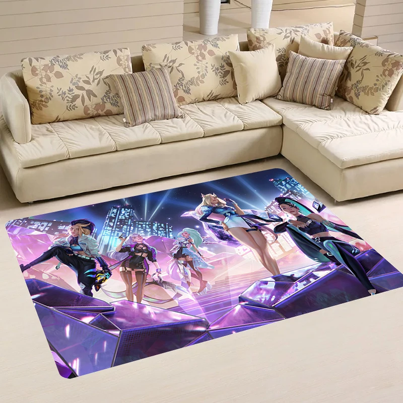 Ahri Door Mat League Aesthetic Room Decoration Game Akali Rugs KDA Carpets Anime Balcony Kitchen Rug Carpet Entrance of House