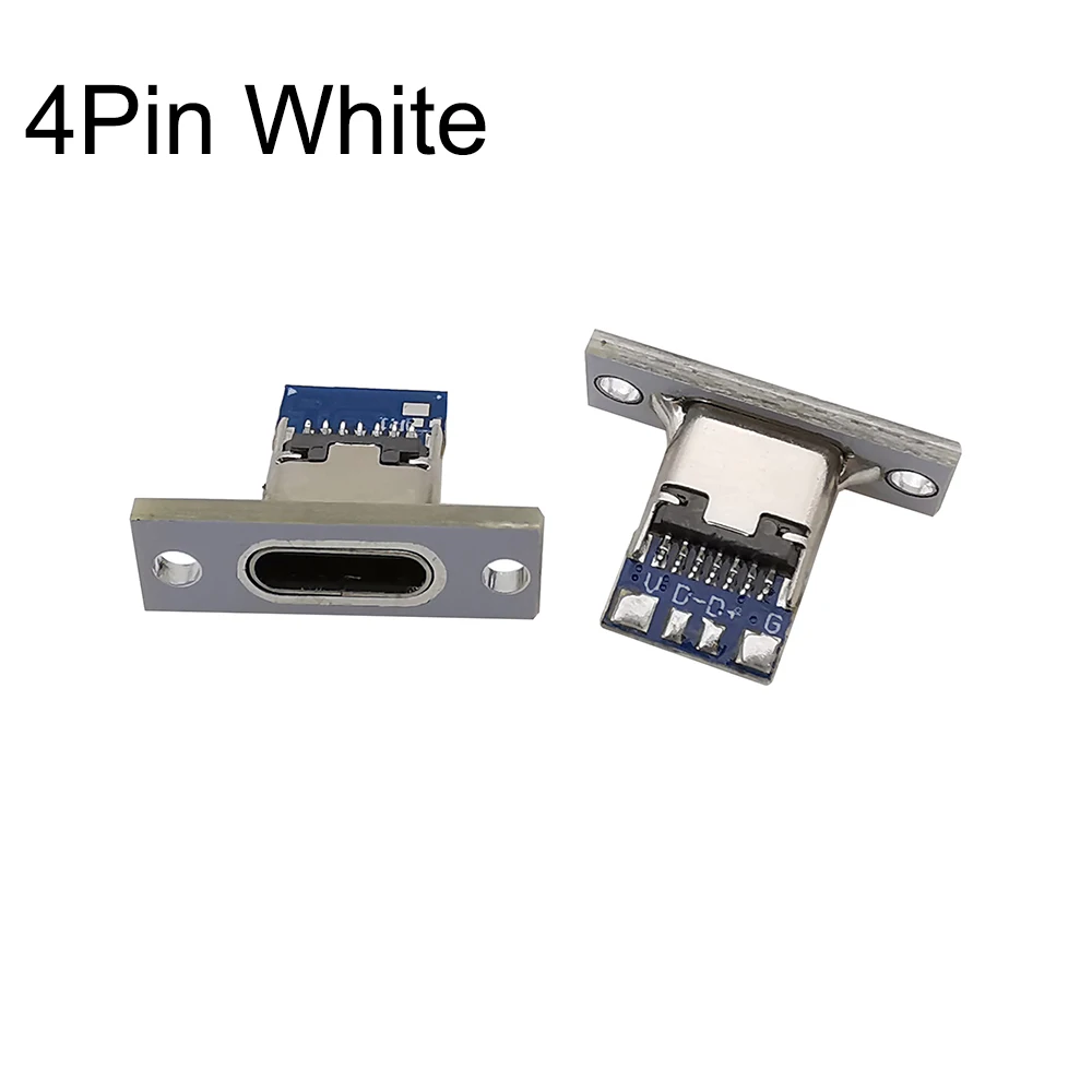 5/10Pcs Typ C USB 3,1 Buchse Stecker Mit Befestigungs Platte 2Pin 4Pin 6Pin Typ-C USB Jack Lade Port für DIY PCB