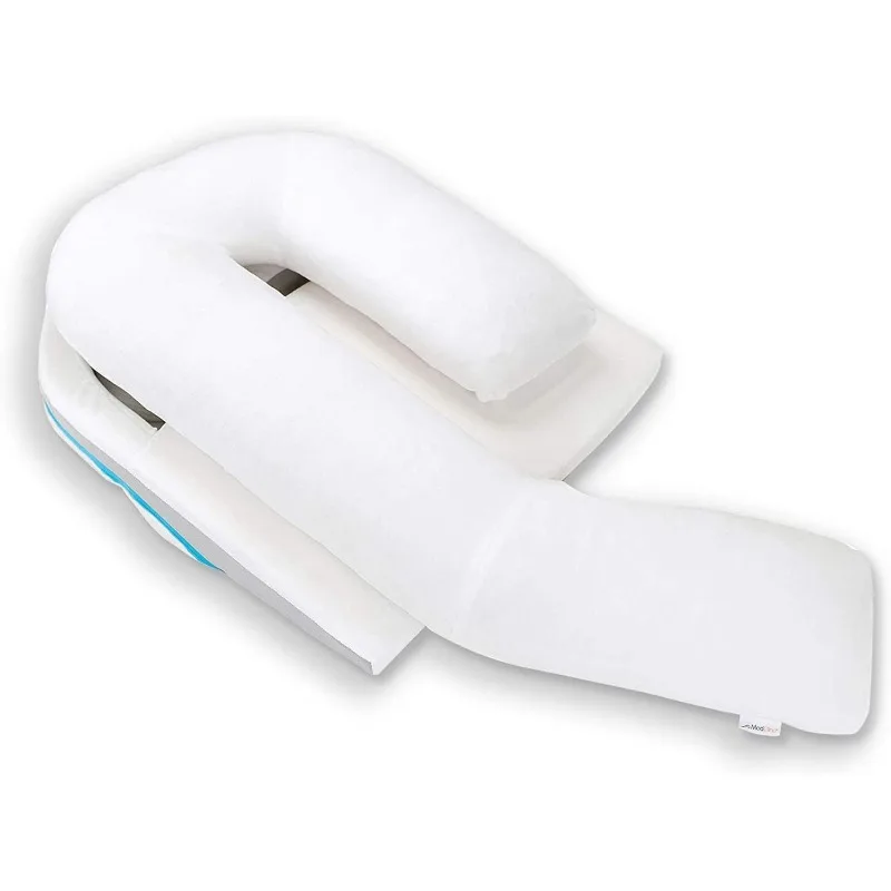 Shoulder Relief Wedge and Body Pillow System, Right or Left Side Sleeping Comfort, Medical Grade, Size Large