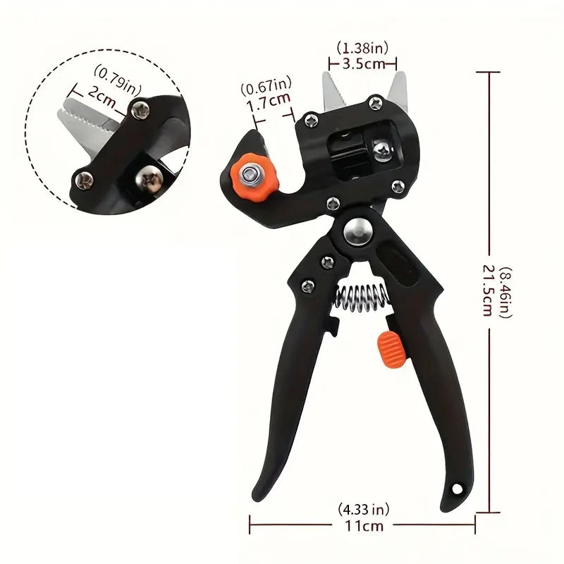 Bypass Pruner Industrial Grade Stainless Steel Anti Slip Grip Garden Fruit Tree Pruning Vine Grafting Tool with Carry Bag - view 4
