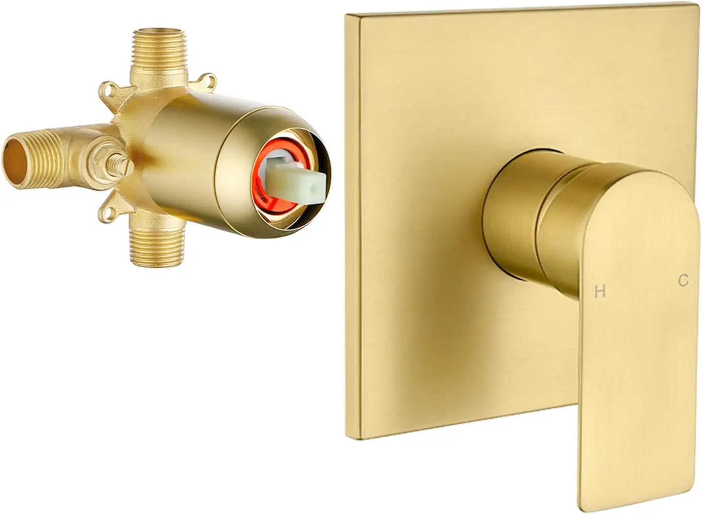 

2 Function Shower Valve Kit Single-Handle Valve and Trim Kit Shower Faucet Handle Bathroom Shower Control Valve Kit Rough