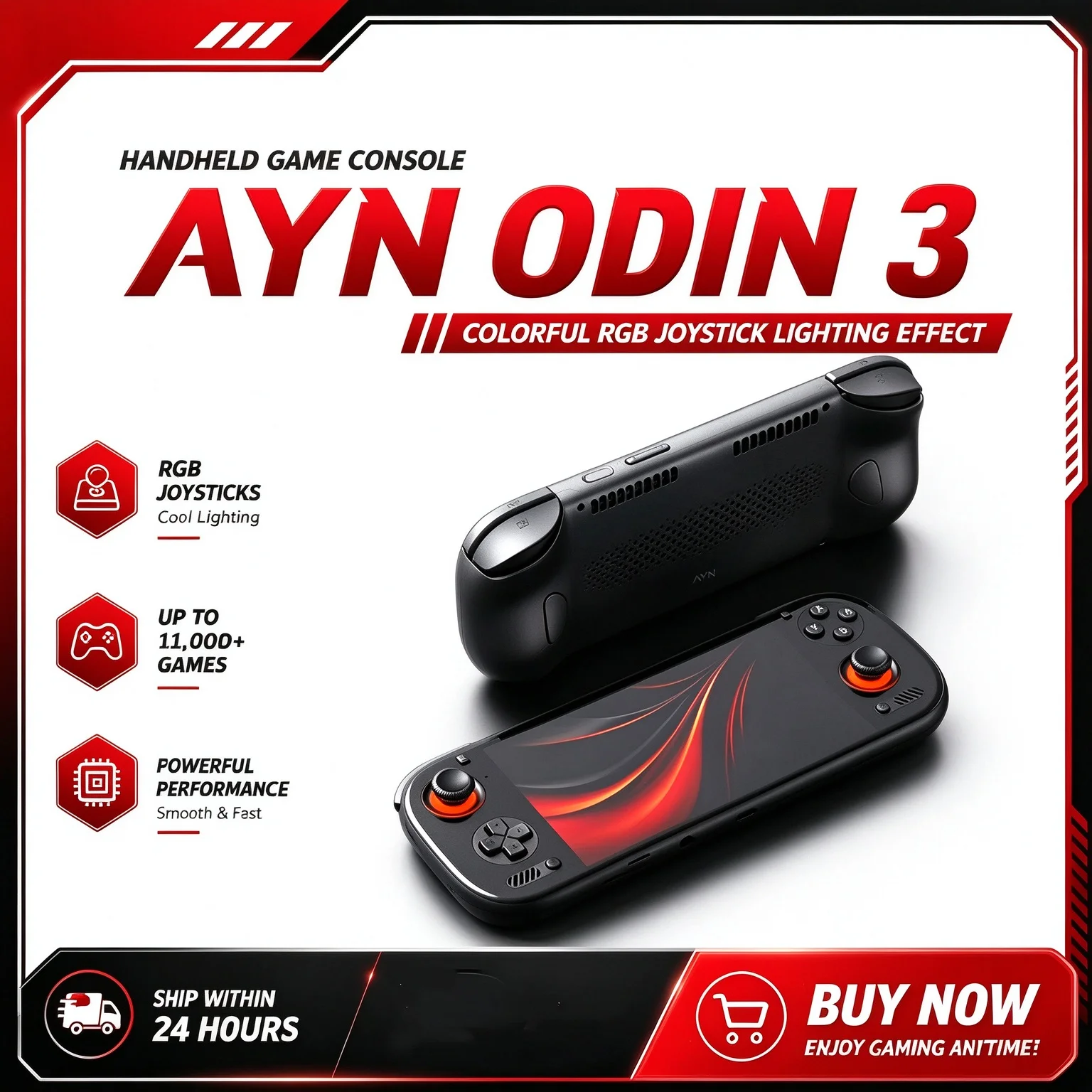 AYN Handheld Game Console 6'' 1080P 120Hz AMOLED Screen with 8000mAh Battery Portable Retro Video Game Console Support Multiple Emulators Gaming Player