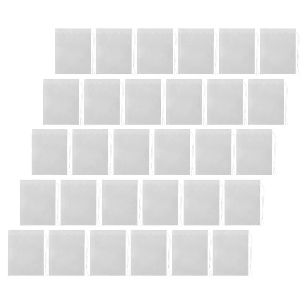 

100pcs Empty Bags Non-Woven Disposable Filter Bags For Loose Leaf Tea Coffee Drawstring Seal Strainer Sachet Cold Brew Tea