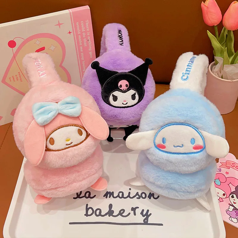 

New Sanrio Kuromi Cinnamoroll My Melody Adult Ear Warmers Cute Stereoscopic Ear Muffs Winter Warm Plush Earmuffs Anti-Freeze