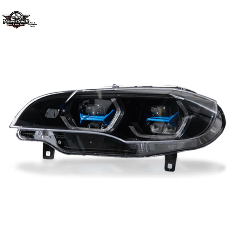 

Suitable for 08-14 BMW X6 Headlight Assembly E71 Modified New Spoon Dual Color Golden Eye LED Lens