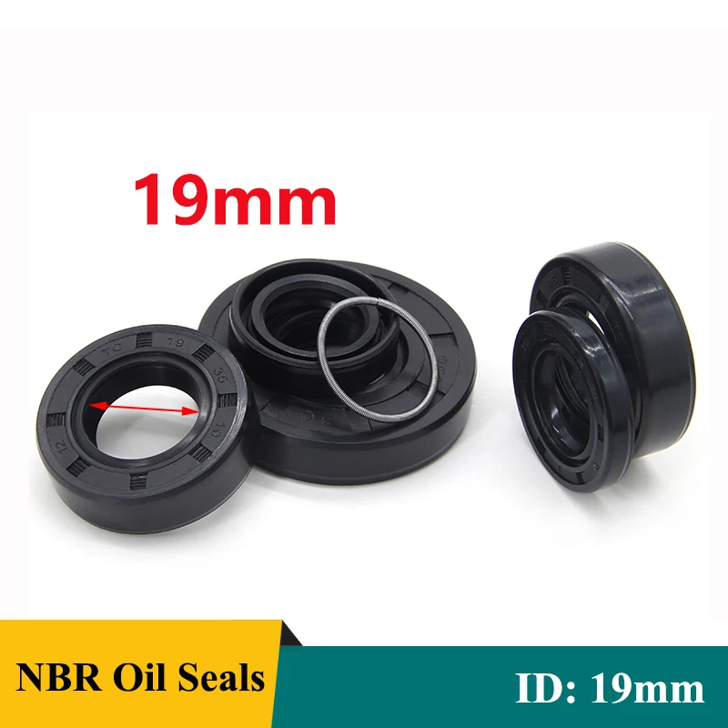 2/5pcs Black NBR Oil Seals ID19mm TC-19*25/26/28/30/32/35/40/42/45/47*5/6/7/8/10mm Nitrile Rubber Shaft Double Lip Oil Gasket