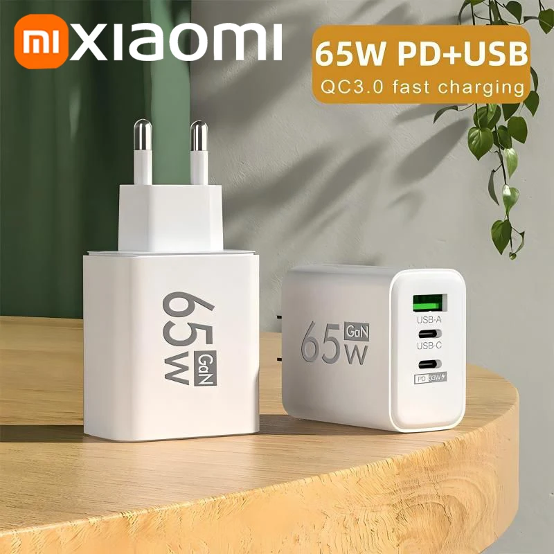 XIAOMI 65W PD3.0 Quick Charging 6-in-1 Fast Wall Charger 4-USB 2-Type-c interface For iPhone Samsung Xiaomi Huawei Oppo