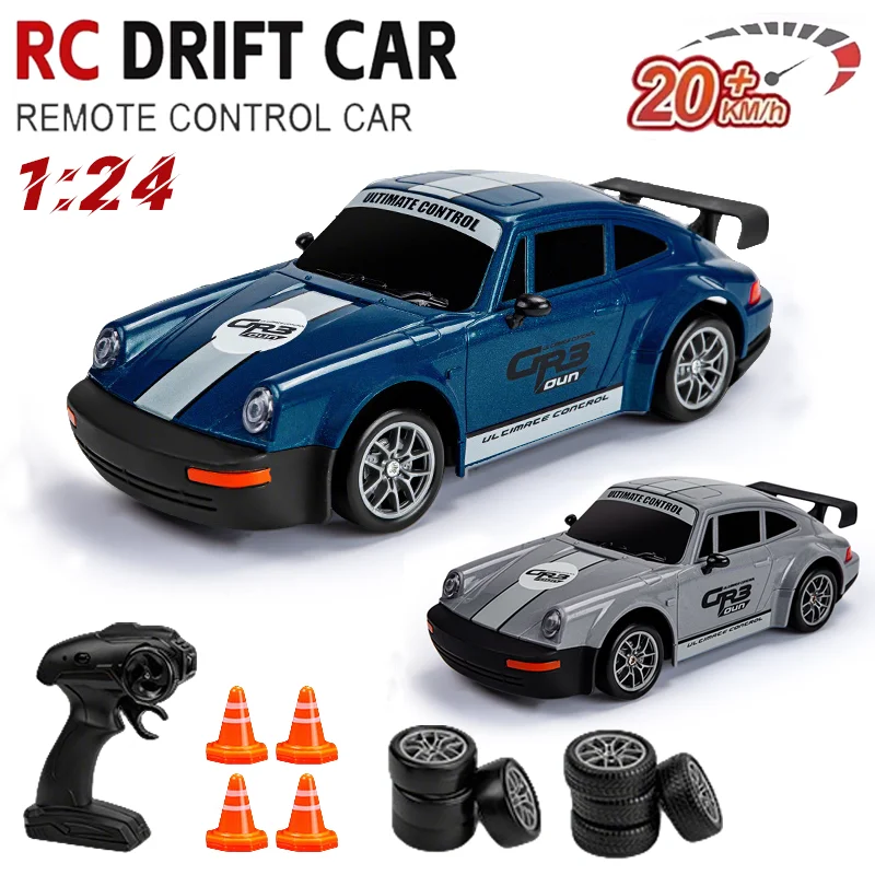 

New 4WD Remote Control Drift Car 1:24 RC Racing Car Model 2.4Ghz 20KM/H High Speed ​​RC Cars with Extra Tires for Adult Kid Gift