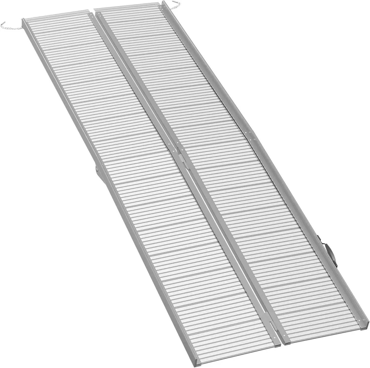 

Foldable Aluminum Wheelchair Ramp with Non-Slip Surface, 8FT Length, 600lbs Capacity for Home and Doorways