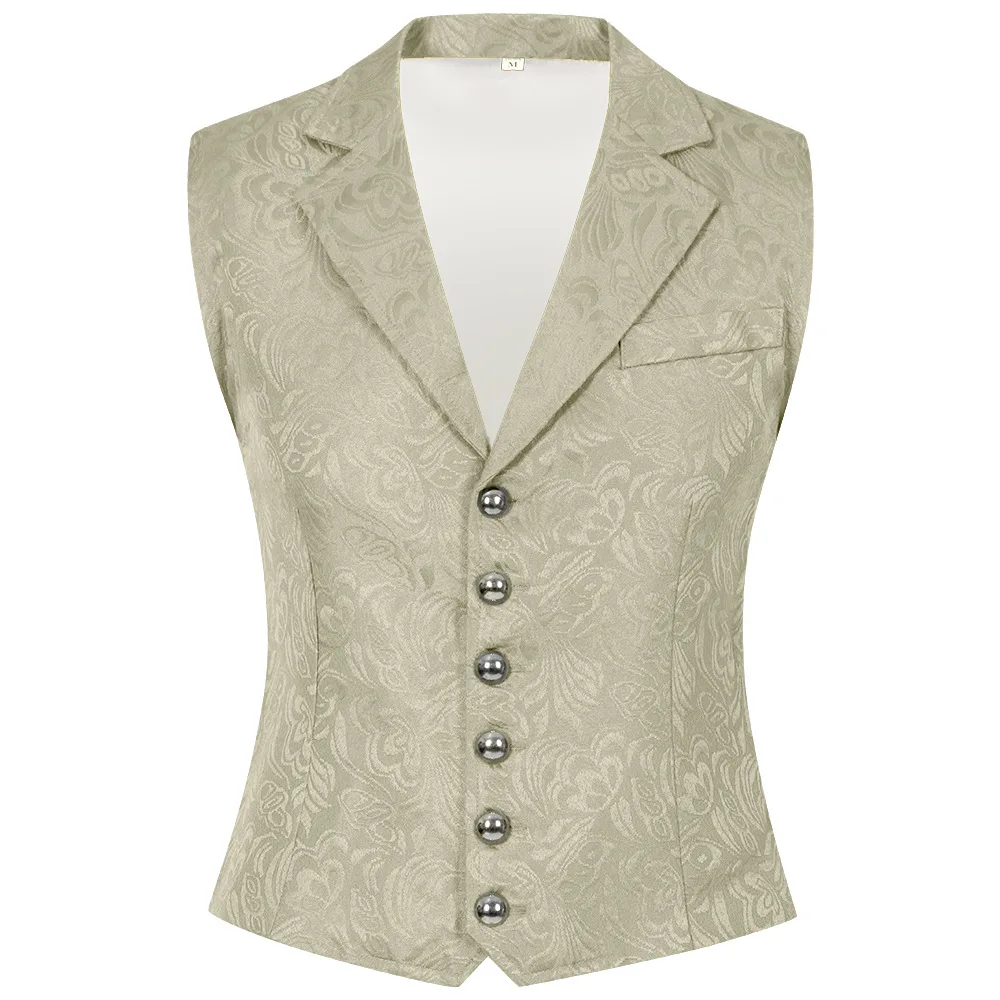 เสื้อแจ็คเก็ตผู้ชาย Victorian ชุดเสื้อกั๊ก Steampunk Gothic เสื้อกั๊กผู้ชาย Casual Vest STAGE เครื่องแต่งกาย Evening PARTY เสื้อกั๊ก