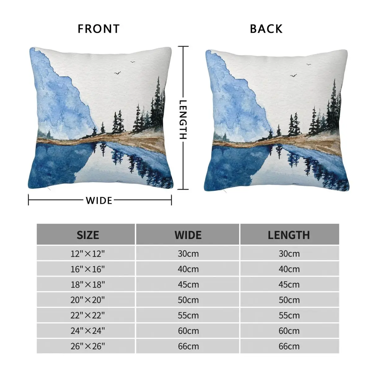 Blue Ridge Mountains Square Pillowcase Polyester Linen Velvet Pattern Zip Decor Throw Pillow Case Home Cushion Cover