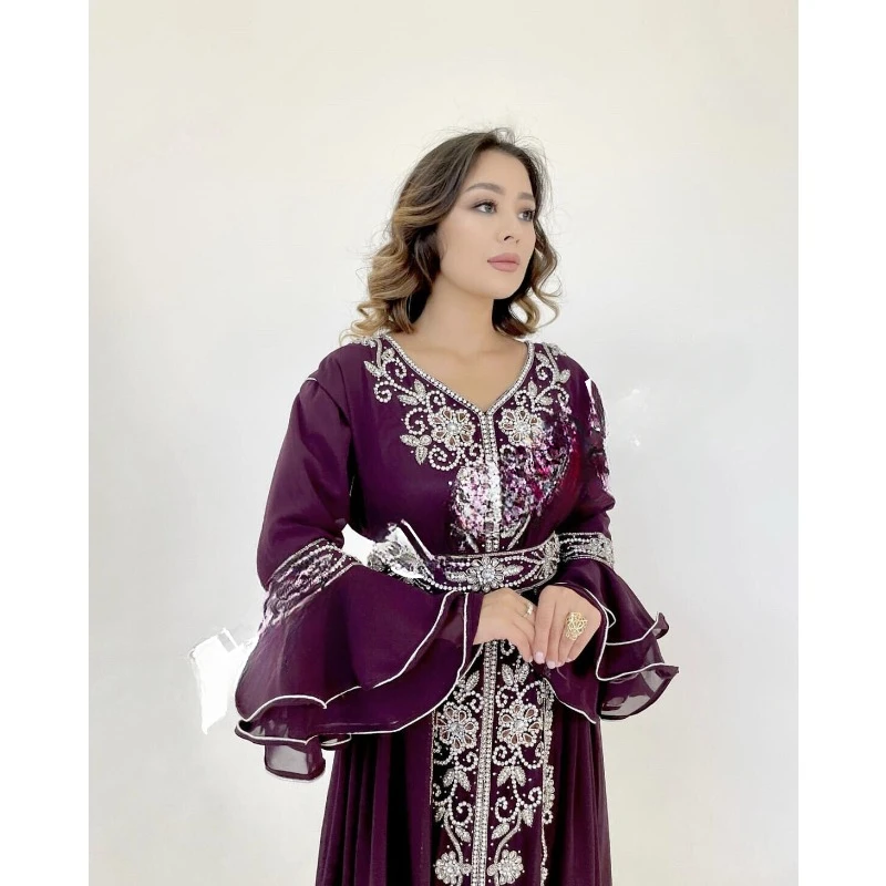 Purple Moroccan Dubai Caftani Jenna Abaya Very Fantasy Dress Long Dress