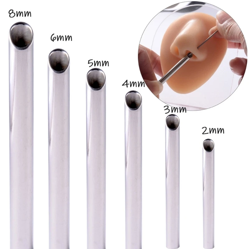 Stainless Steel Body Piercing Needle Piercing Tools Receiving Tube Body Puncture Piercing Tool for Nose 2/3/4/5/6/7/8mm 40GB