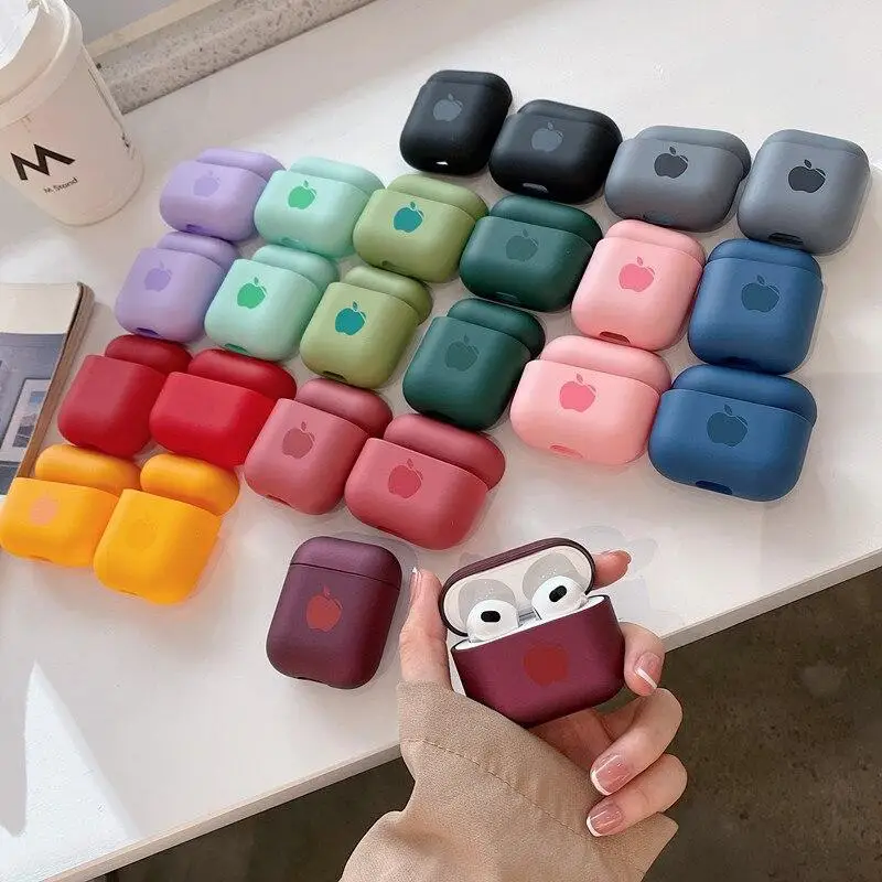 Solid Color Earphone Case For 2021 New Apple AirPods 3 Cases Hard PC Luxury Matte Texture Protective Cover for AirPod 1 2 pro