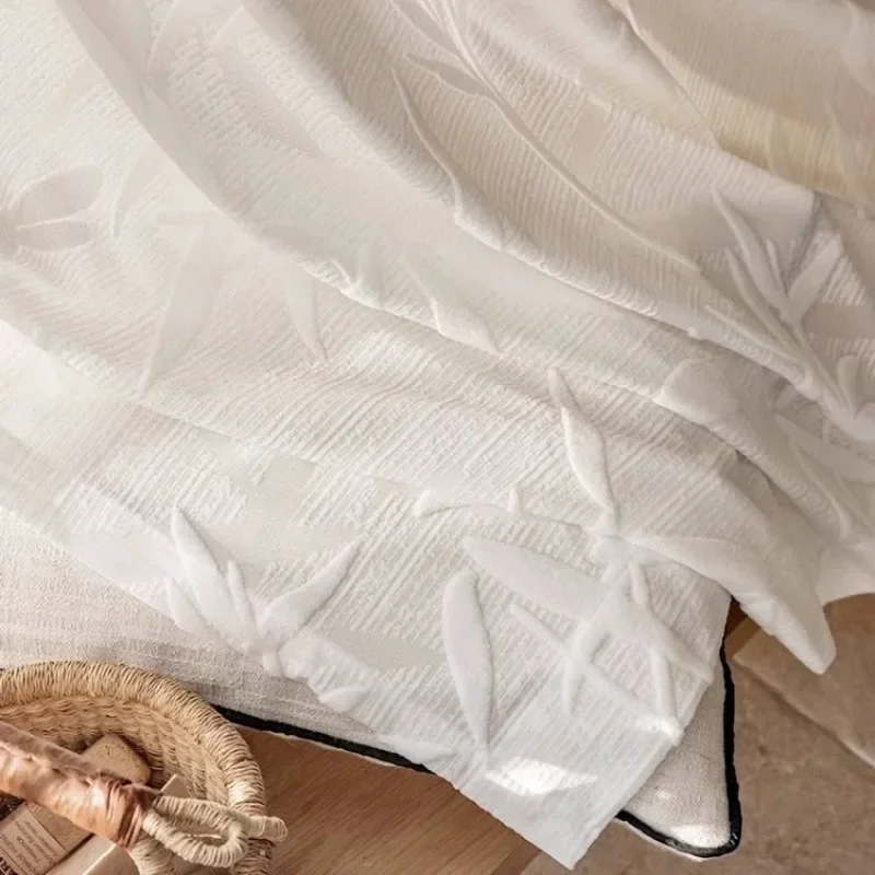 

Chinese Bamboo Jacquard Velvet Gauze Curtains for Study Living Room Light-transmitting Semi-transparent Ancient Semi-blackout