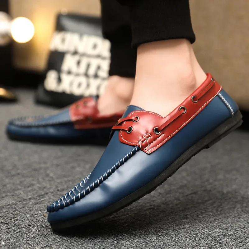 Luxury Leather Men\'s Shoes Fashion Brand Moccasin Comfor Men Causal Sneakers Designer Classic Loafers Lace-Up Men Driving Shoes