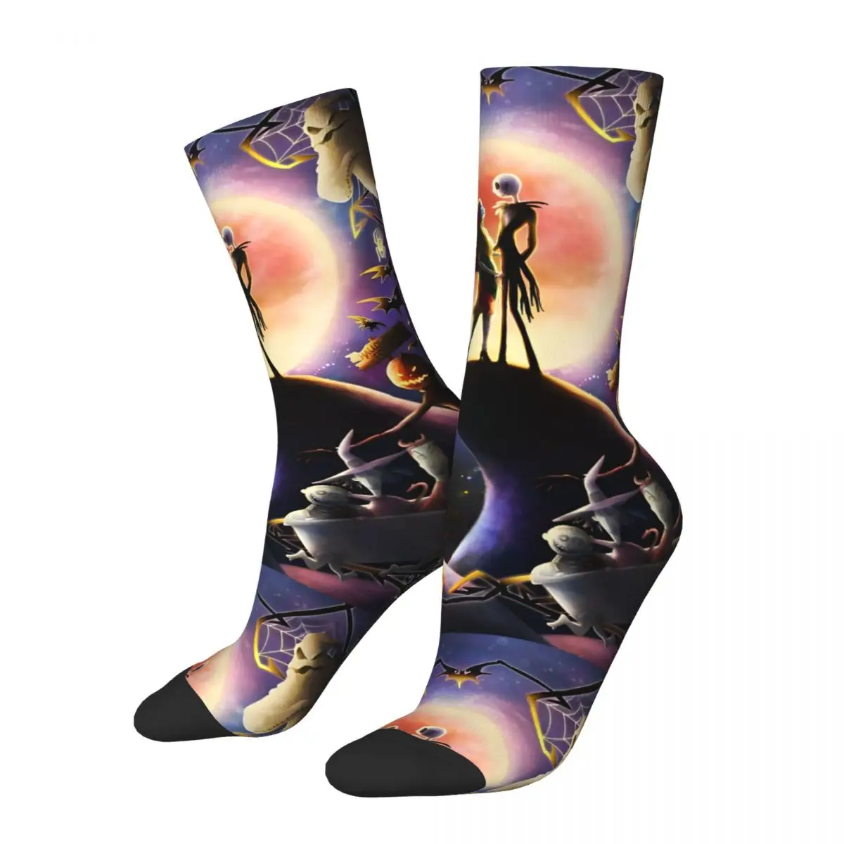 

Хэллоуин Тыква Король Джек и Салли Баскетбольные носки Носки «Кошмар перед Рождеством» для унисекс, впитывающие пот