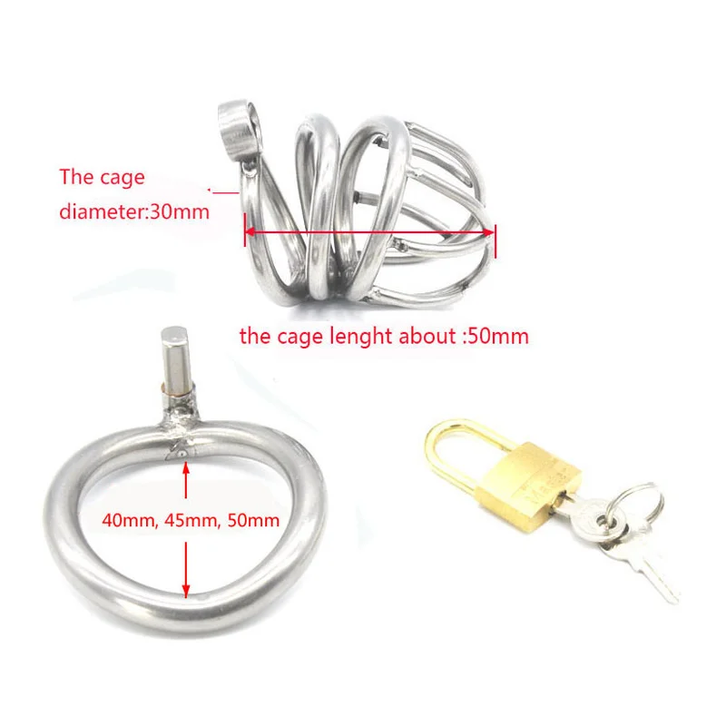 Stainless Steel Chastity Hollow Cage Locking Cage Restraint Ring Metal Chastity Belt Device Penis Ring Sex Toys for Men