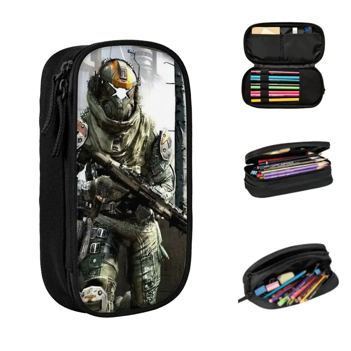 

Titanfall 2 Helmet Pencil Cases Large Capacity Pen Bags Pen Box Pencil Pouch For Boys Girls Students Stationery School Office