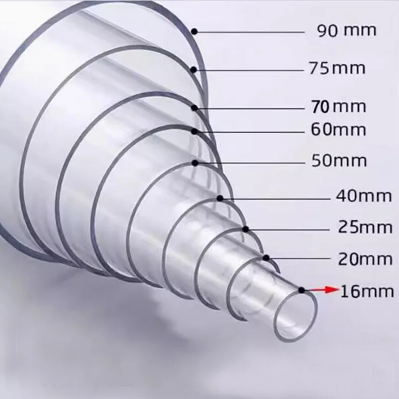 Clear Extruded Acrylic Plastic Tube Pipe 5 6 7 8 9 10 11 12 13 14 15 16 18 20 22 25 28 30 32 35 38 40 45 50 55 60 65 70 75 80mm