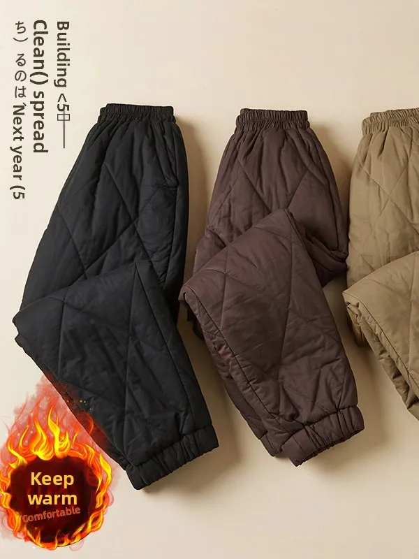 

Women's Thickened High Waist Harlan Cotton down Pants Casual Trousers Large Size Cotton Filled Winter Fashion Outerwear