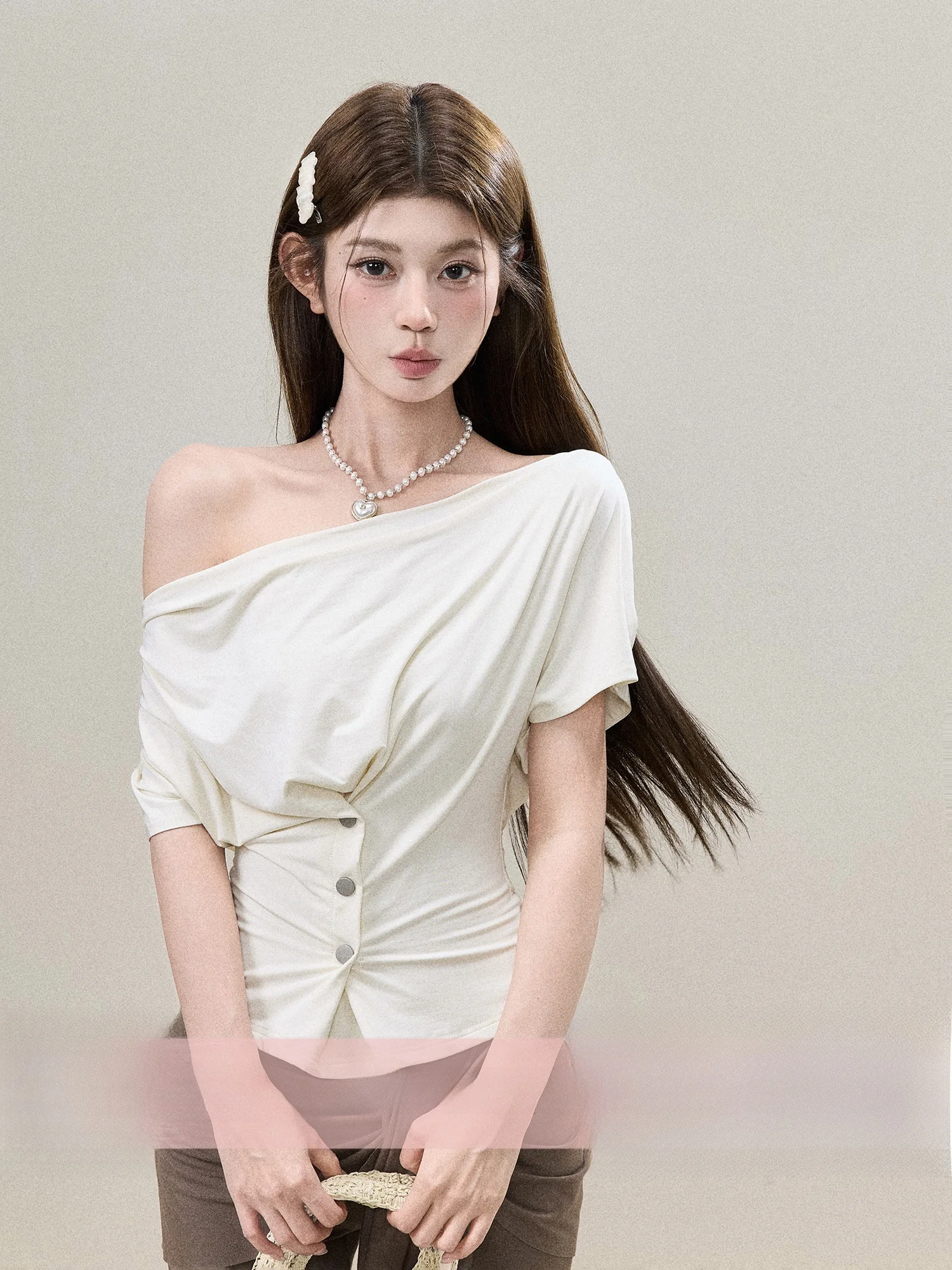 

BBT Sweety Women's Slim Fit Short Sleeve T-Shirt Casual Style Pure Color Summer Top Versatile Wear Comfortable Soft Fabric