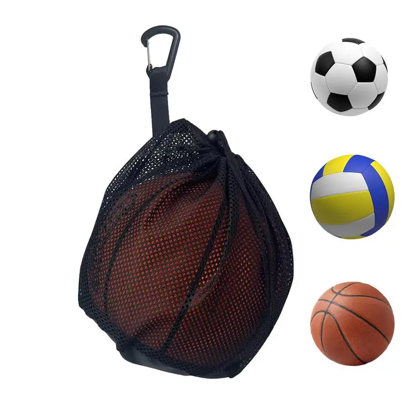 Portable Drawstring Basketball Backpack Mesh Bag Football Soccer Volleyball Ball Storage Bags Outdoor Sports Traveling Gym Yoga