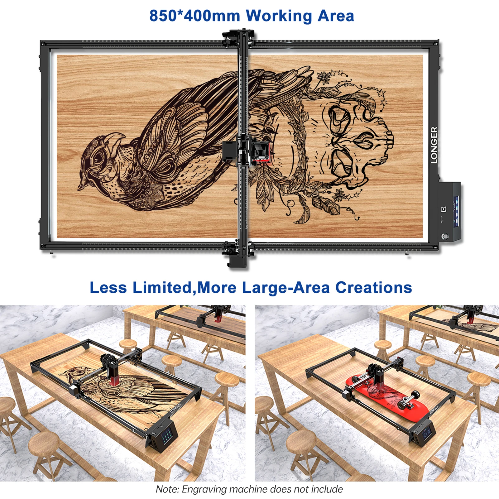 LONGER Extension Kit for Longer Laser Engraver Y-axis Expansion Kit Suitablr for RAY5 5W/10W/20W Laser Cutter and Engraver Machi