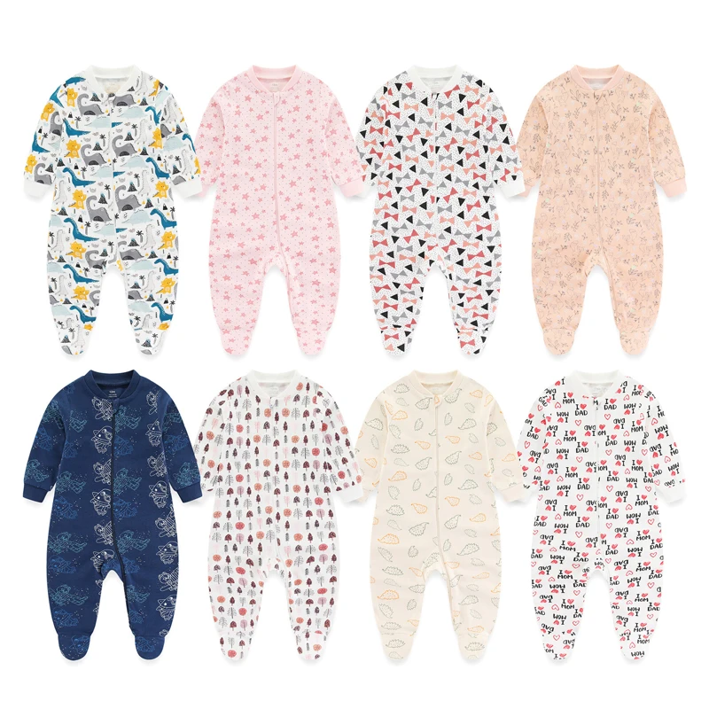 

2024 Baby Clothes Zipper Cotton Cover All Newborn Boys Jumpsuit New Born Girls Outfit 0-12m Printing Rompers