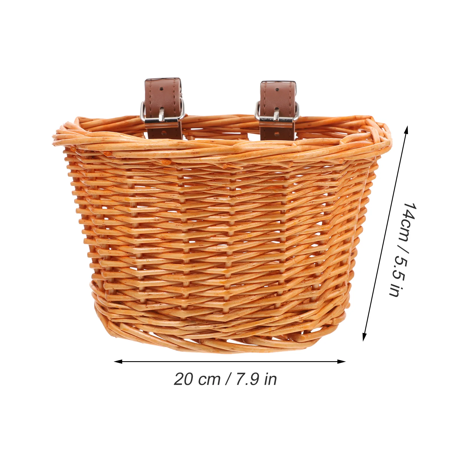 Natural Willow Wicker Bike Storage Basket Front Handlebar Water Resistant Large Space Easy Install No Tools Metal