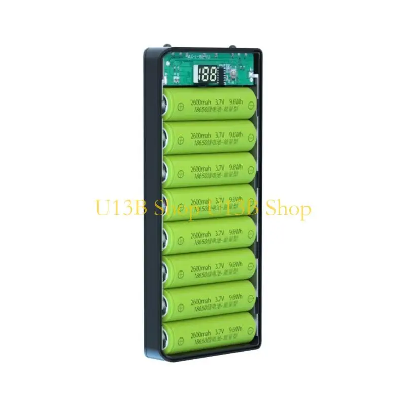 U13B 18650Battery Box DIY حامل للحالة Dual USB LCD Digital DIS