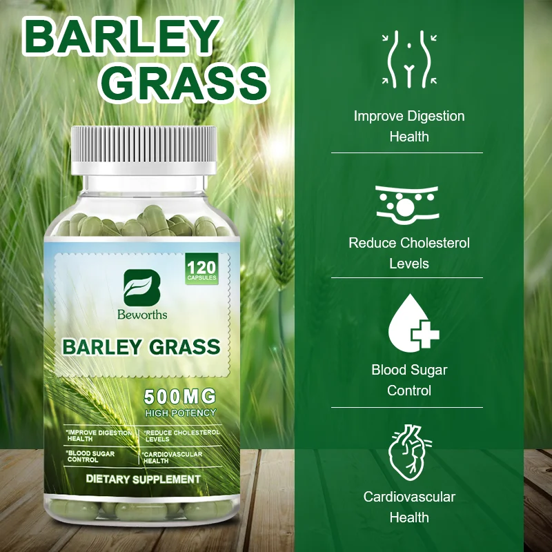 Beworths Organic Barley Grass Pill Rich in Vitamins & Fiber Antioxidants  Immune System & Digestion Health Cardiovascular Health