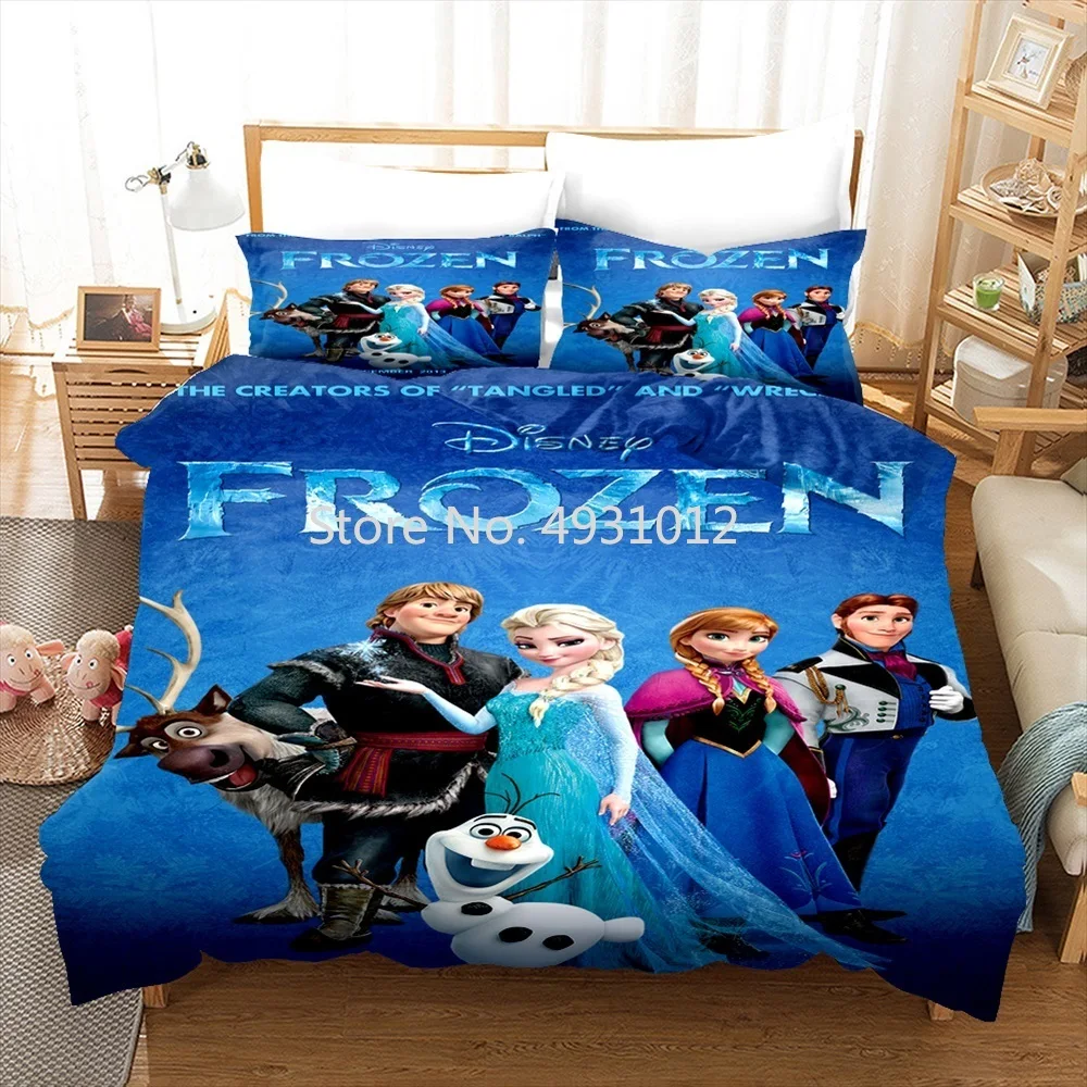 

Frozen Elsa Anna Princess 3D Bedding Set Child Girls Duvet Cover Home Decor Single Double Queen King Size Luxury Bedlinen