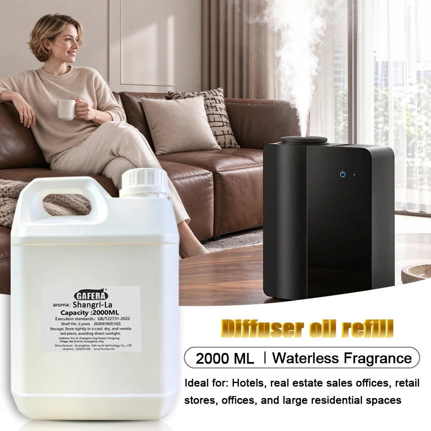 GAFERA fragrances for difuser suitable for all waterless aromatherapy diffusers, for commercial and home use ,Shangri-La，2000 ml