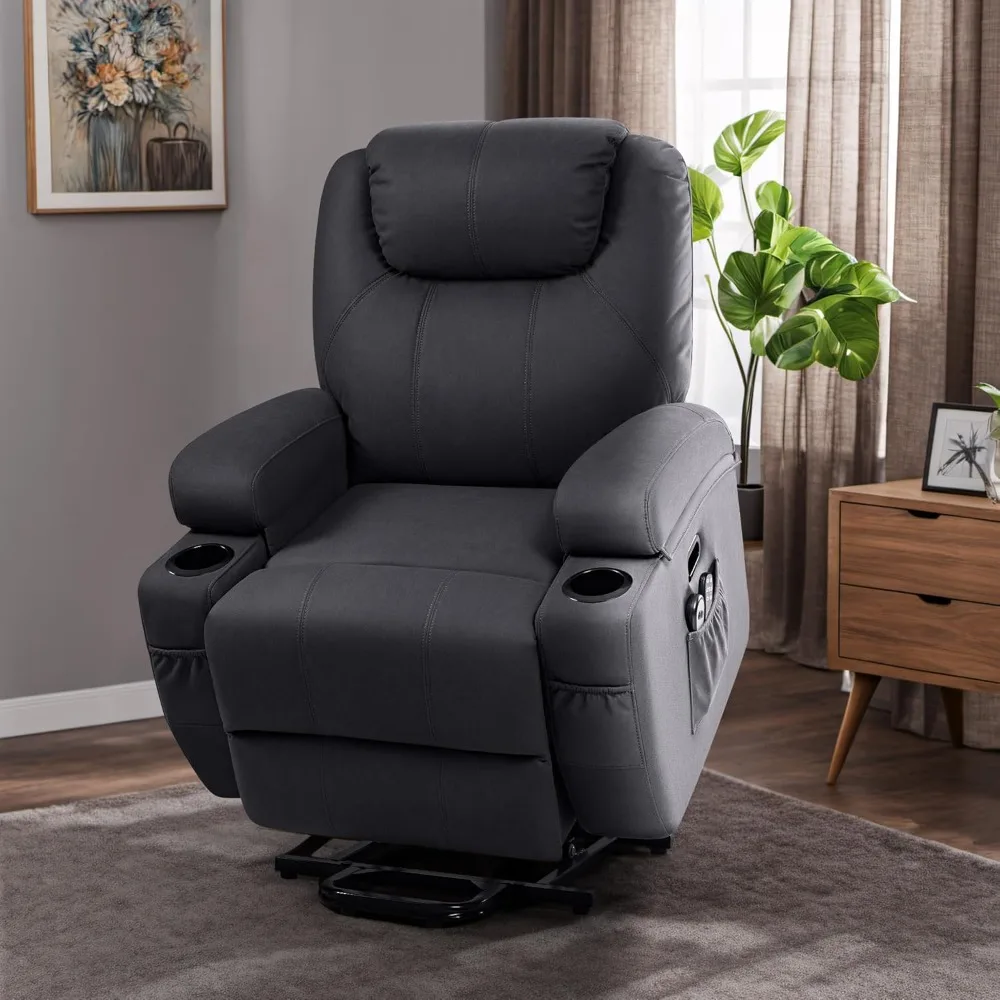 Massage Chair ,with Massage and Heating Ergonomic Lounge Chair Single Sofa with 2 Cup Holders Side Pockets Home Theater Seat