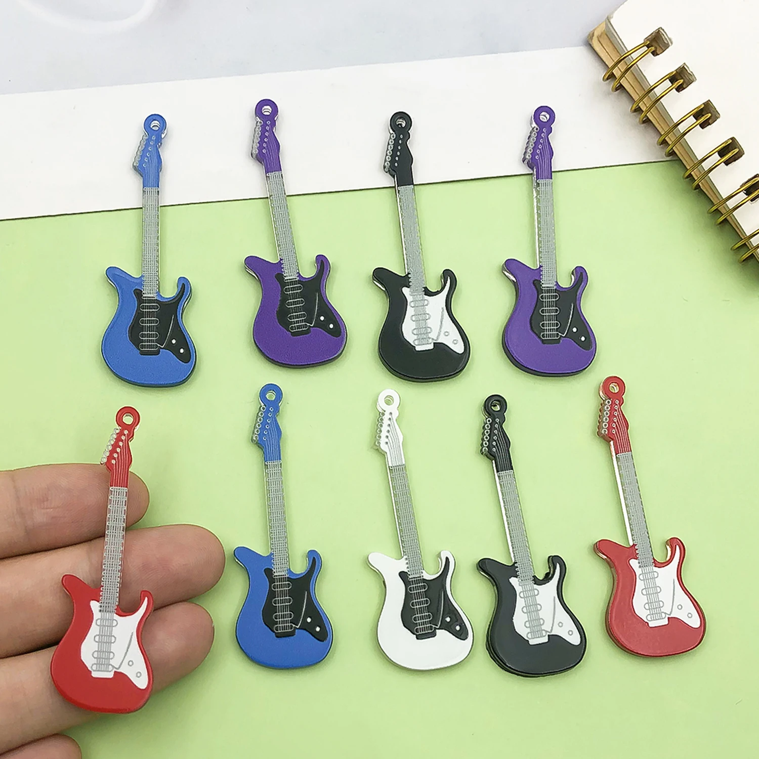 10pcs Gothic Guitar Charms Acr - Musical Instrument Manufacturers 评论和价格