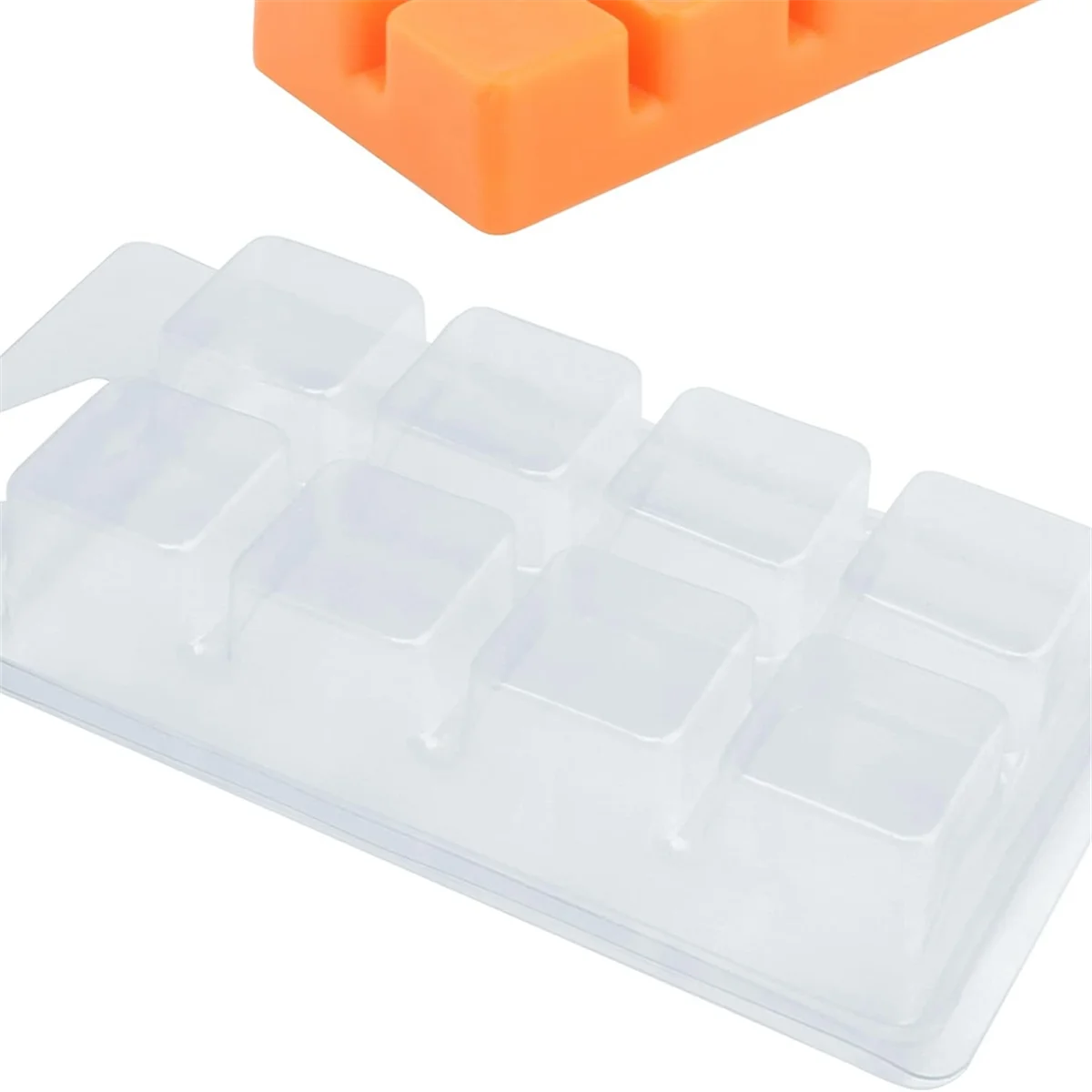 Wax Melt Containers-8 Cavity Clear Empty Plastic Wax Melt Molds-25 Packs Cubes Clamshells for Tarts Wax Melts