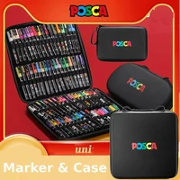 Rotuladores acrílicos POSCA organizados en bolsas, bolígrafos para colorear escolares de 0,7-2,5 mm, prácticos suministros de pintura artística profesional japonesa original
