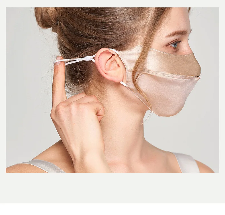 Double Layer Mulberry Silk Sunscreen Mask for Face Women Fashion Summer Protection Adjustable Ear Strap Breathable Veil Thin