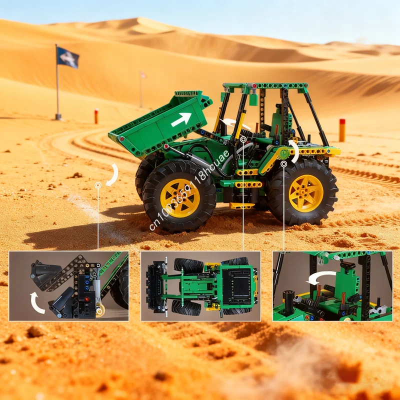 1357ピース MOC Bモデル バックホーローダー テクニカルビルディングブロック 建築組み立て DIY クリスマスギフト クリエイティブトイアイデア ブロック