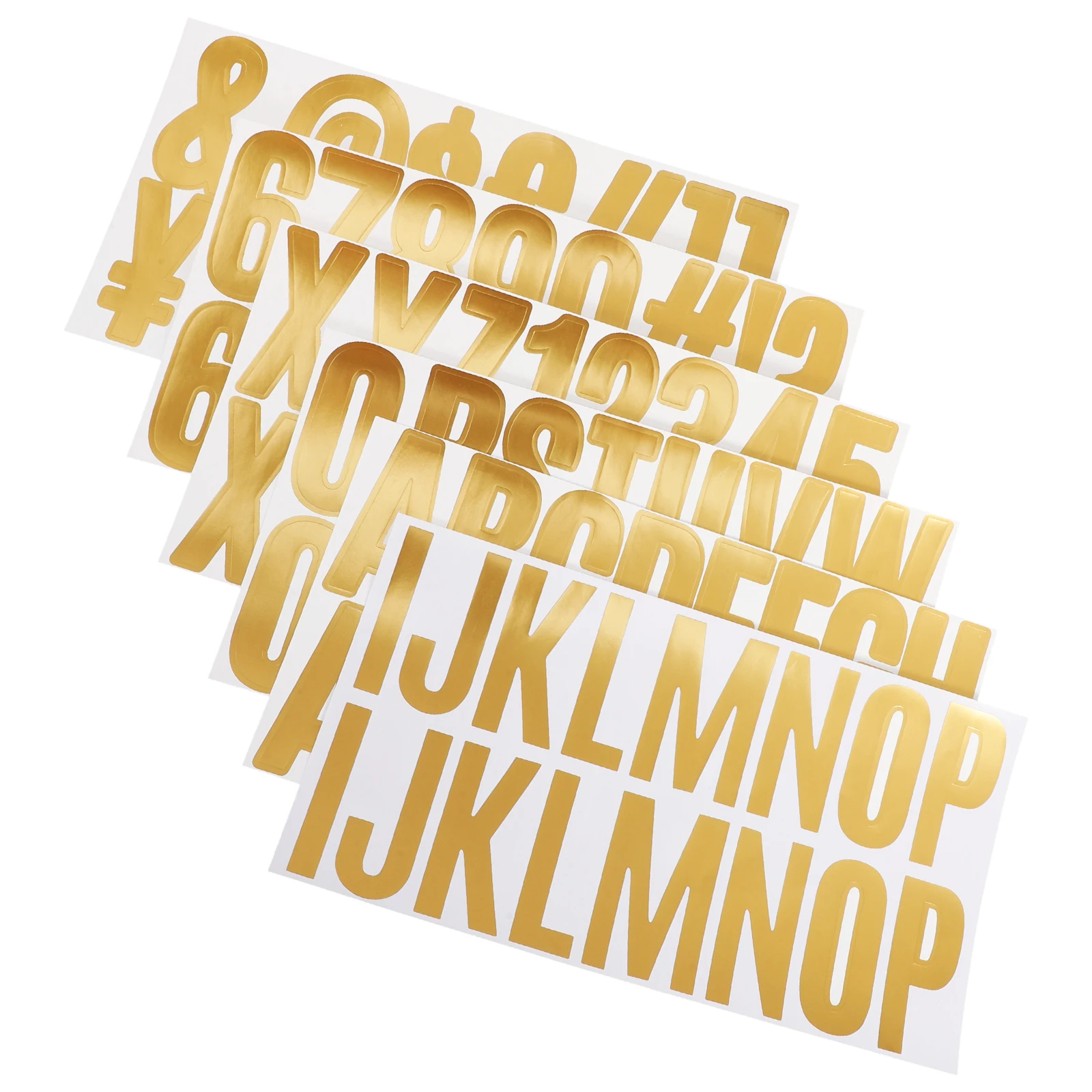 

Golden Letter Stickers Mailbox Decor Waterproof Durable Scrapbook Cards Present Tags Foil Finish Versatile Use