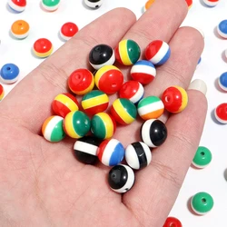 50pcs/lot Acrylic Beads Tri Color Flag Stripe Beads For Jewelry Making DIY Bracelet Phone Chain Necklace Accessories