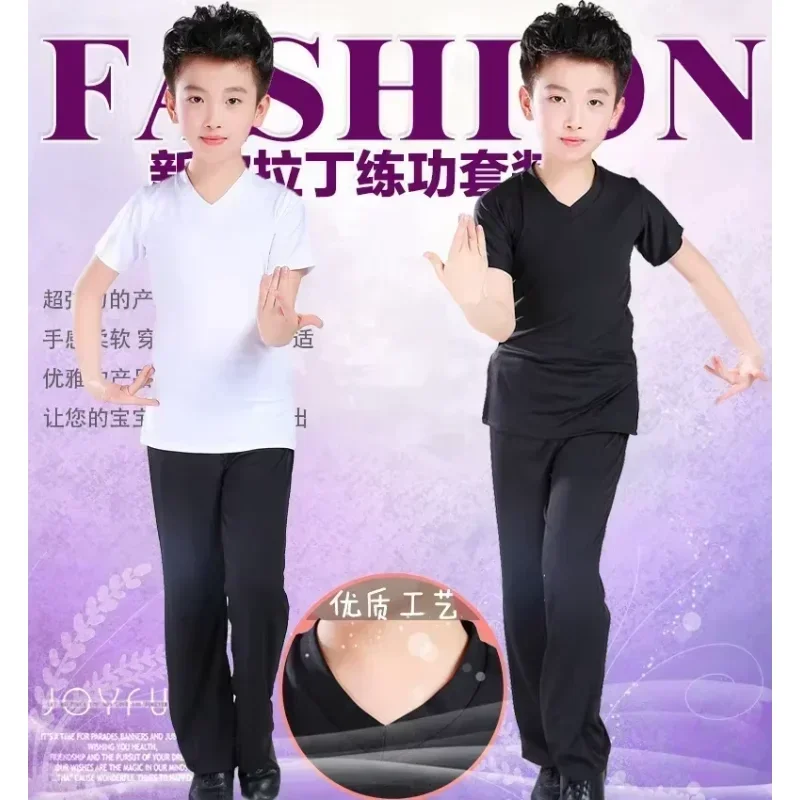 

New Boy Latin Dancing Clothing Set boys Latin Shirt+pants Set Rumba/Cha Cha/Samba Dancewear
