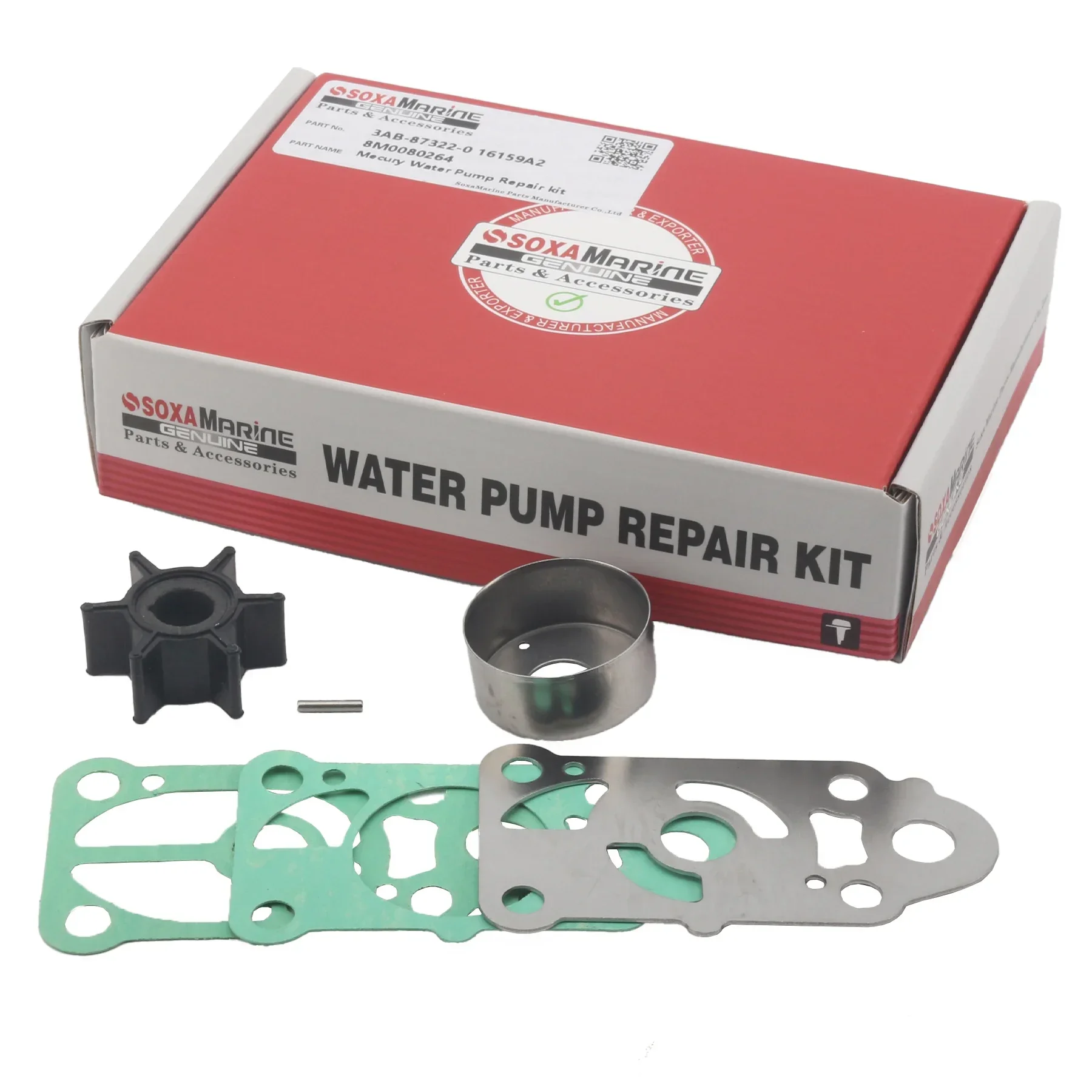 

47-8M0080264 Water Pump Repair Service Kit for Mercury Mariner 2 Str 4 Str 2.5 3.3 3.5 HP Outboard Boat Motor 47-16159A2